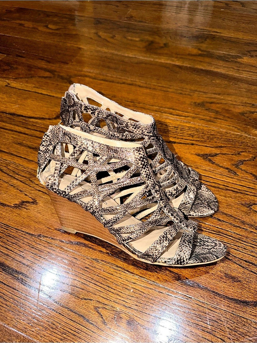 Animal Print Wedge Heel Brown & Black